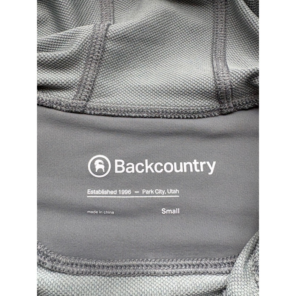 Backcountry Mens Small Gray Quarter Zip Technical Hoodie Grid Fleece Scuba Hood - Picture 3 of 6